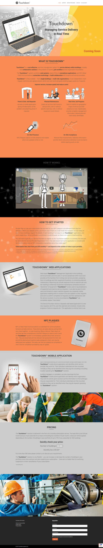 Website design for Touchdown